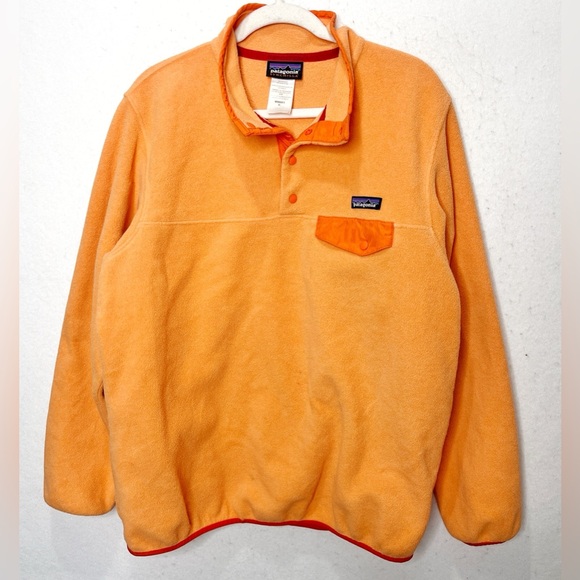 Patagonia Lightweight Synchilla Snap-T Pullover Orange Sherbet Size XL Gorpcore - Picture 2 of 7